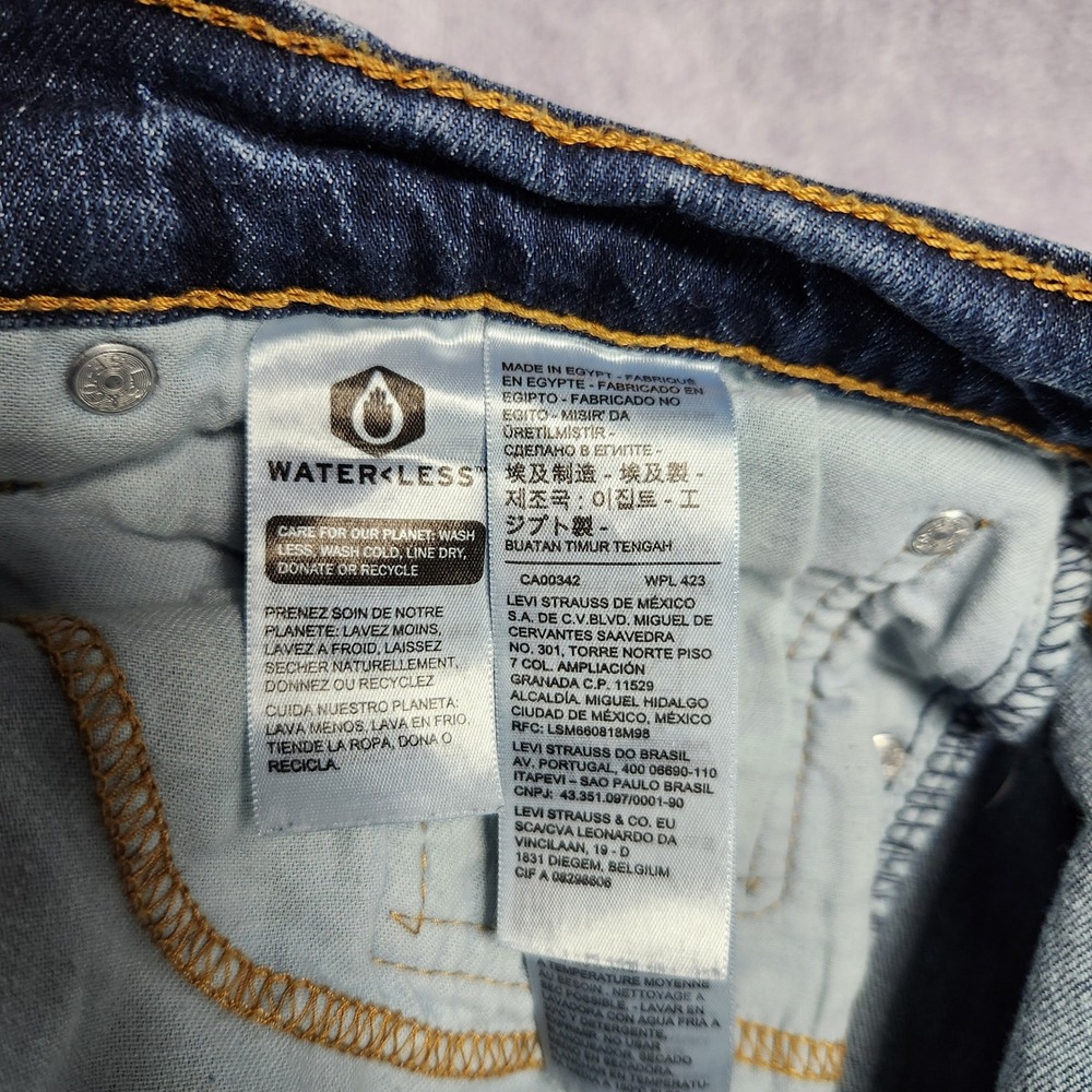 Levis 502 Regular Taper Mens Jeans size 36 38x32 Dark Wash Blue Stretch - Picture 11 of 16